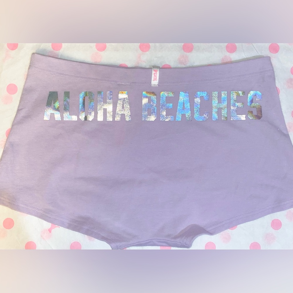 Victoria’s Secret Pink boyshort PINK panties cotton holographic aloha beaches